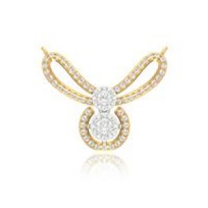 Beautifully Crafted Diamond Pendant Set with Matching Earrings in 18k gold with Certified Diamonds - TMS10201W. TMS10201WER